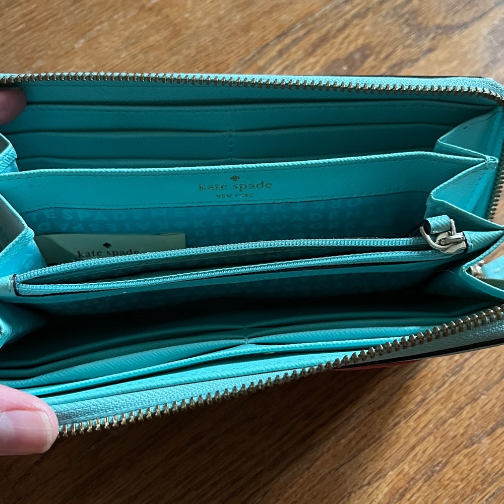 Kate Spade Aqua Wallet with Ice Cream Motif - Picture 3 of 4